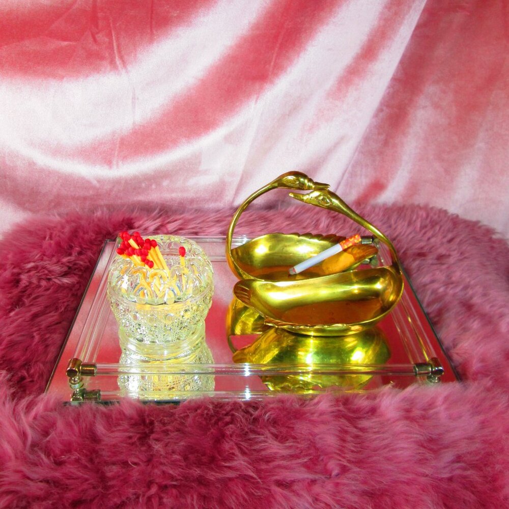 Solid Brass Swan Dish